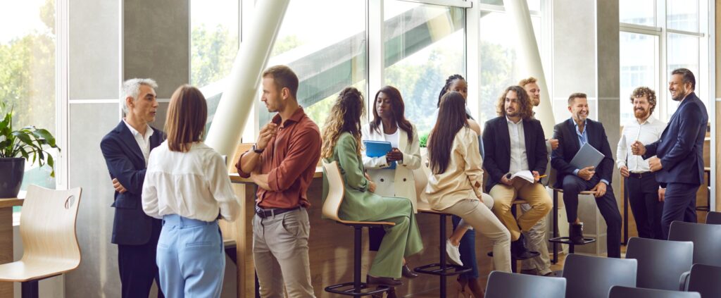 Group of individuals chatting