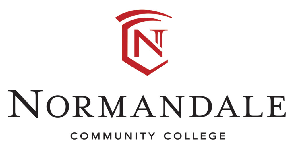 Red letter N over the words Normandale community college