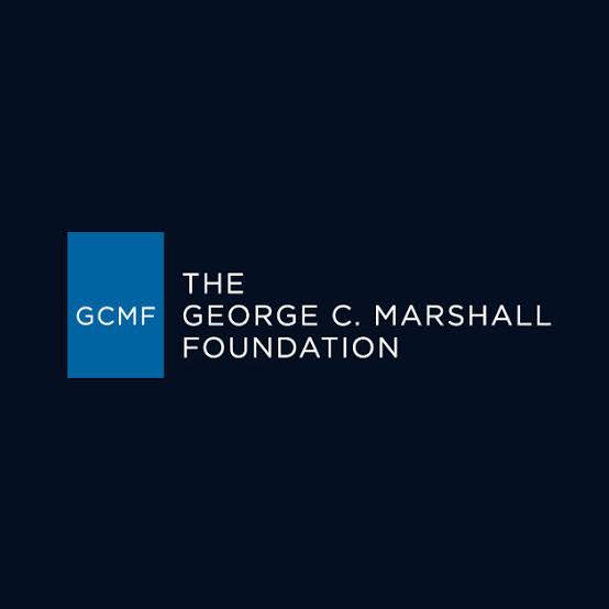 Blue square with GCMF over it, next to the words: The George C. Marshall Foundation