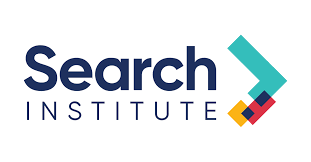 The word 'Search' in dark blue over the word 'institute' with a tri-colored arrow to the left of the words